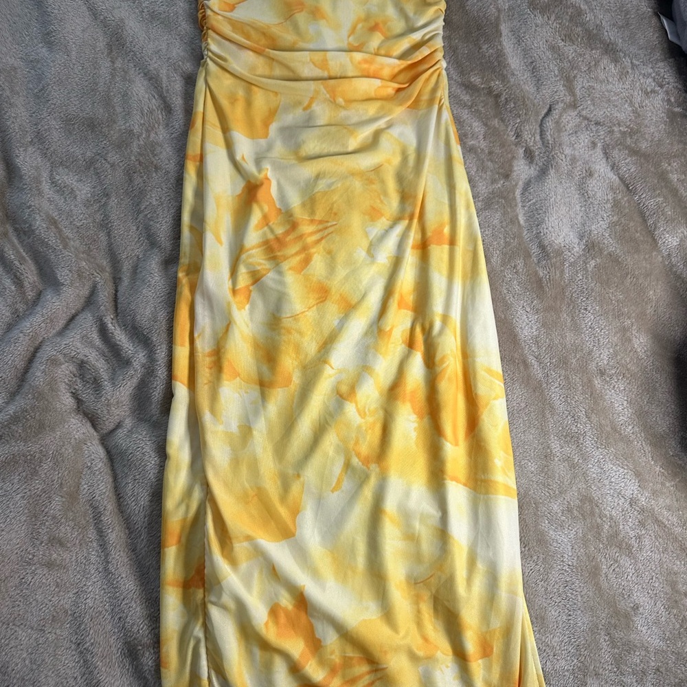 SHEIN Gold Strapless Bodycon Dress Cocktail